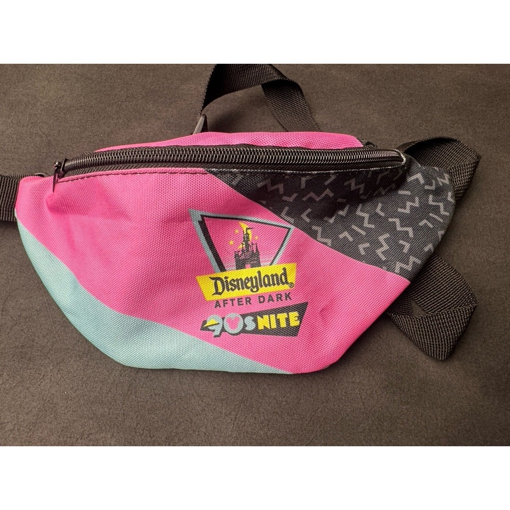 Disneyland After Dark 90s Nite Fanny Pack Hip Bag Pink Teal Retro Geometric Park